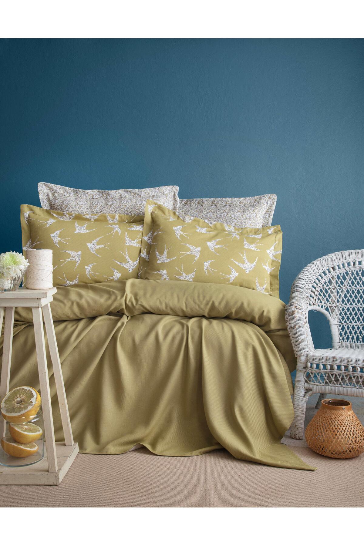 Apricitas HOME Çift Kişilik Freely Olive Bambu Pike Takımı