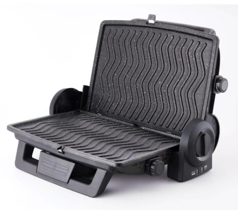 Korkmaz A310-03 Formula Siyah/Gri Granit Tost Makinesi