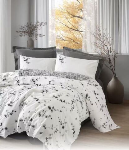 Cotton Box Dual Ranforce Çift kişilik Elaria Antrasit Nevresim Takımı