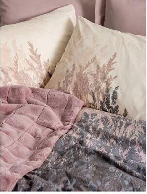 Cotton Box Trim Çift Kişilik Battaniyeli Nevresim Takımı Smooth Pudra