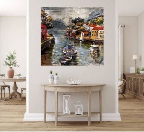 FAM-09 Metal 3D Duvar Venedik Tablo 80*80CM