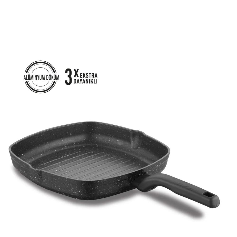 Korkmaz Ornella Dayanıklı  28x28 cm Kare Grill Tava A1120
