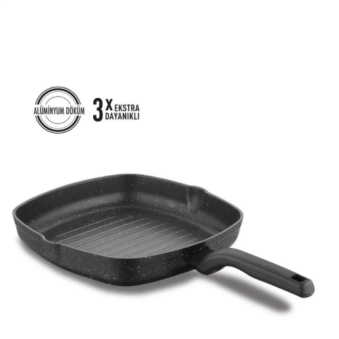 Korkmaz Ornella Dayanıklı  28x28 cm Kare Grill Tava A1120