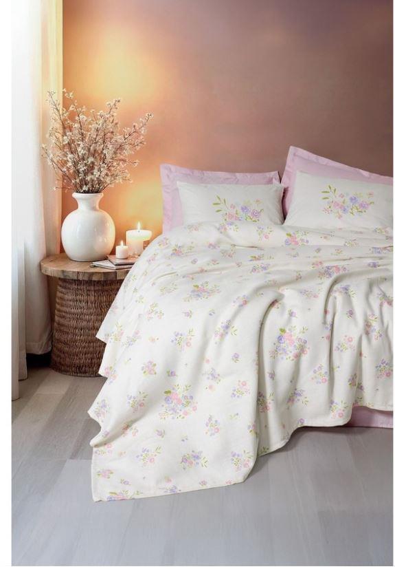 Cotton Box Estiva Çift Kişilik Pike Takımı Petal Pembe