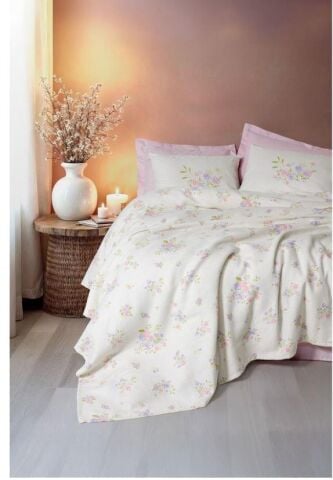 Cotton Box Estiva Çift Kişilik Pike Takımı Petal Pembe