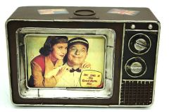 Mnk Dekoratif  El Yapımı Eskitme Metal Televizyon Kumbara