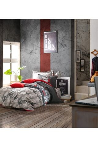 Cotton Box Genç Odası Tek Kişilik Nevresim Takımı Rock Kırmızı