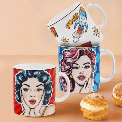 The Mia Popart Wow Desenli Porselen Kupa POP063