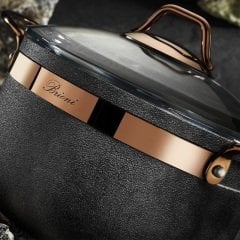 Brioni Royal Stone 7 Parça Taş Tencere Tava Seti Antrasit - Bakır