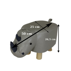 T. Concept  Hayvan ( Kırmızı Gergedan ) Figürlü Çocuk Pufu, Kolay Silinebilir