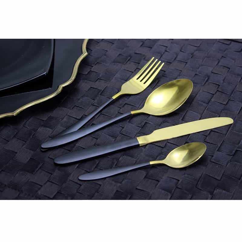 T.Concept Gold Siyah 16 Parça Çatal-Kaşık- Seti