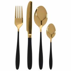 T.Concept Gold Siyah 16 Parça Çatal-Kaşık- Seti