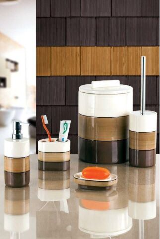 Ginza 5'li Banyo Seti - Kahverengi