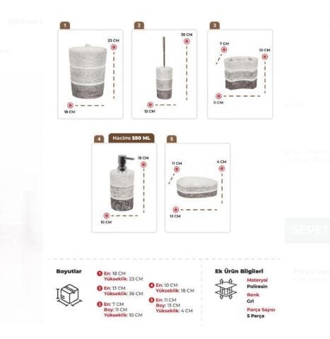 Lalalent 5li Banyo Seti D-S20420