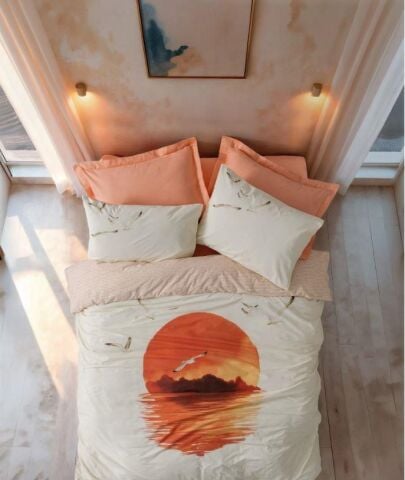Maritime Tek Kişilik Nevresim Takımı Sunset Somon