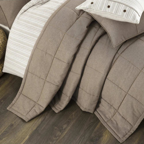 Zebra Casa Olive Çift Kişilik 7 Parça Yatak Örtüsü Seti Kahverengi