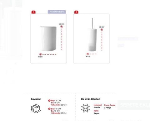 Flores Beyaz 2li Banyo Seti M-SAS18-01