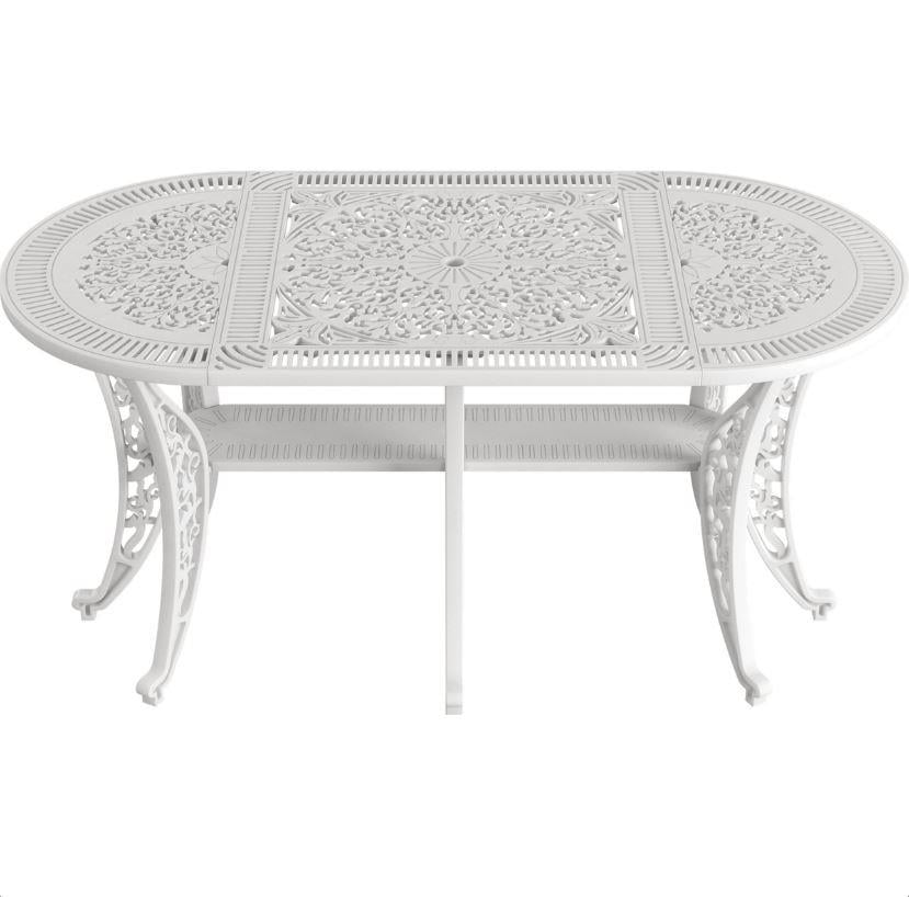 IVF - İstanbul Oval Masa Beyaz 6 Kişilik 75x150 cm