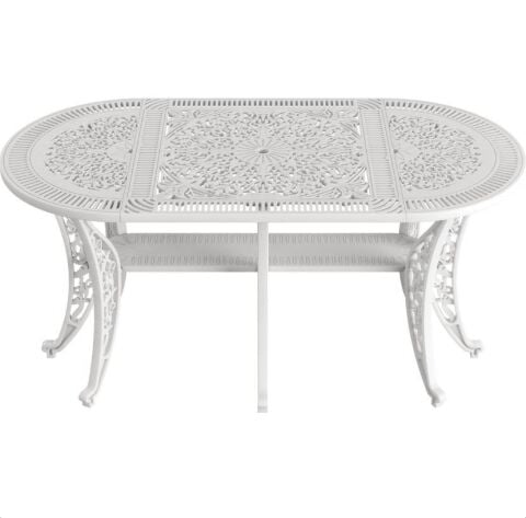 IVF - İstanbul Oval Masa Beyaz 6 Kişilik 75x150 cm