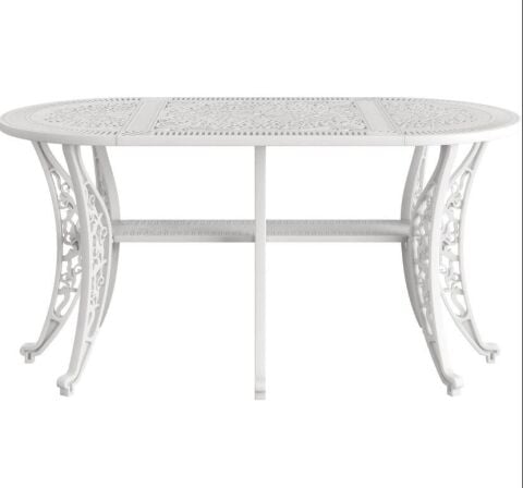 IVF - İstanbul Oval Masa Beyaz 6 Kişilik 75x150 cm