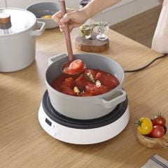 Fika Alüminyum Cam Kapaklı Döküm Tencere Gri 24 cm