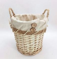 T.Concept Yuvarlak El Yapımı Hasır Sepet Natural 27 cm