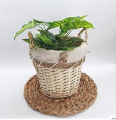 T.Concept Yuvarlak El Yapımı Hasır Sepet Natural 27 cm