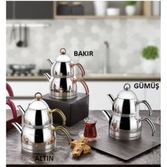 PoloChef Zümrüt Çelik Çaydanlık Mega - Bakır