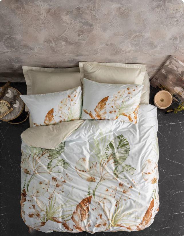 Cotton Box Saten Çift Kişilik Nevresim Takımı Luster Bej