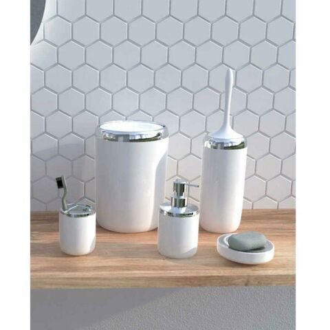 Primanova Lima XL Krom Dekorlu Banyo Seti Beyaz M-SAS04-01-P