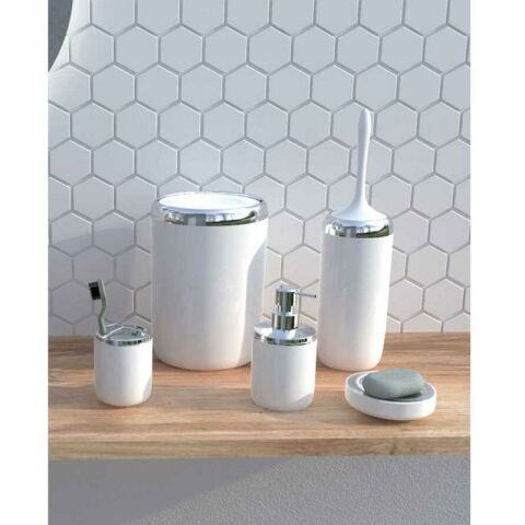 Primanova Lima XL Krom Dekorlu Banyo Seti Beyaz M-SAS04-01-P