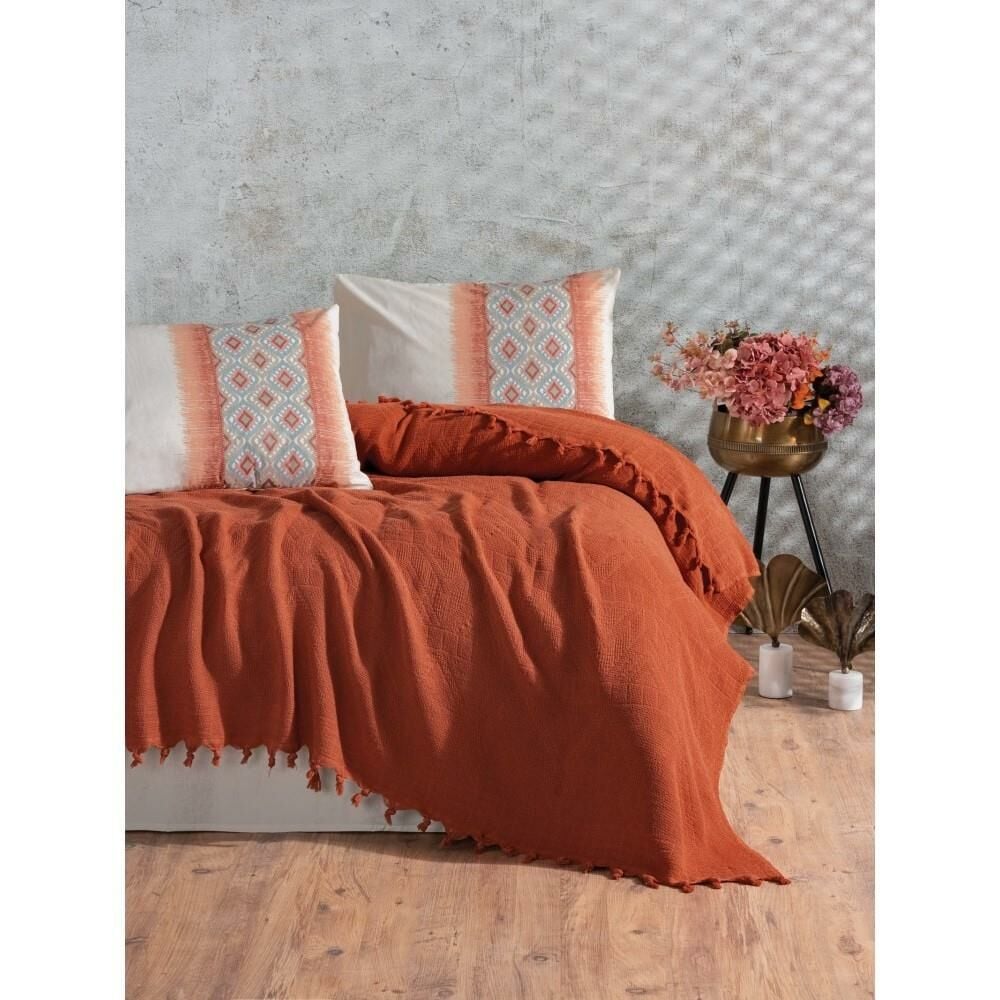 Cotton Box Jakarlı Papina Çift Kişilik Pike Takımı Tarçın