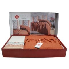 Cotton Box Jakarlı Papina Çift Kişilik Pike Takımı Tarçın