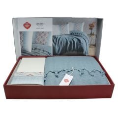 Cotton Box Jakarlı Papina Çift Kişilik Pike Takımı Mint Yeşil