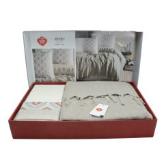 Cotton Box Jakarlı Papina Çift Kişilik Pike Takımı Taş