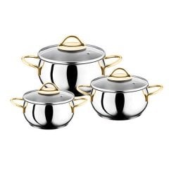 Evimsaray Şevval Mini Set 6 Parça Tencere Altın