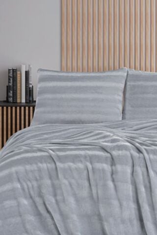 Cozy GRI Çift Kişilik Battaniye Takımı
