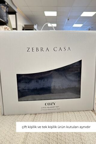 ZEBRACASA Cozy Tek Kişilik Antrasit Battaniye Takımı