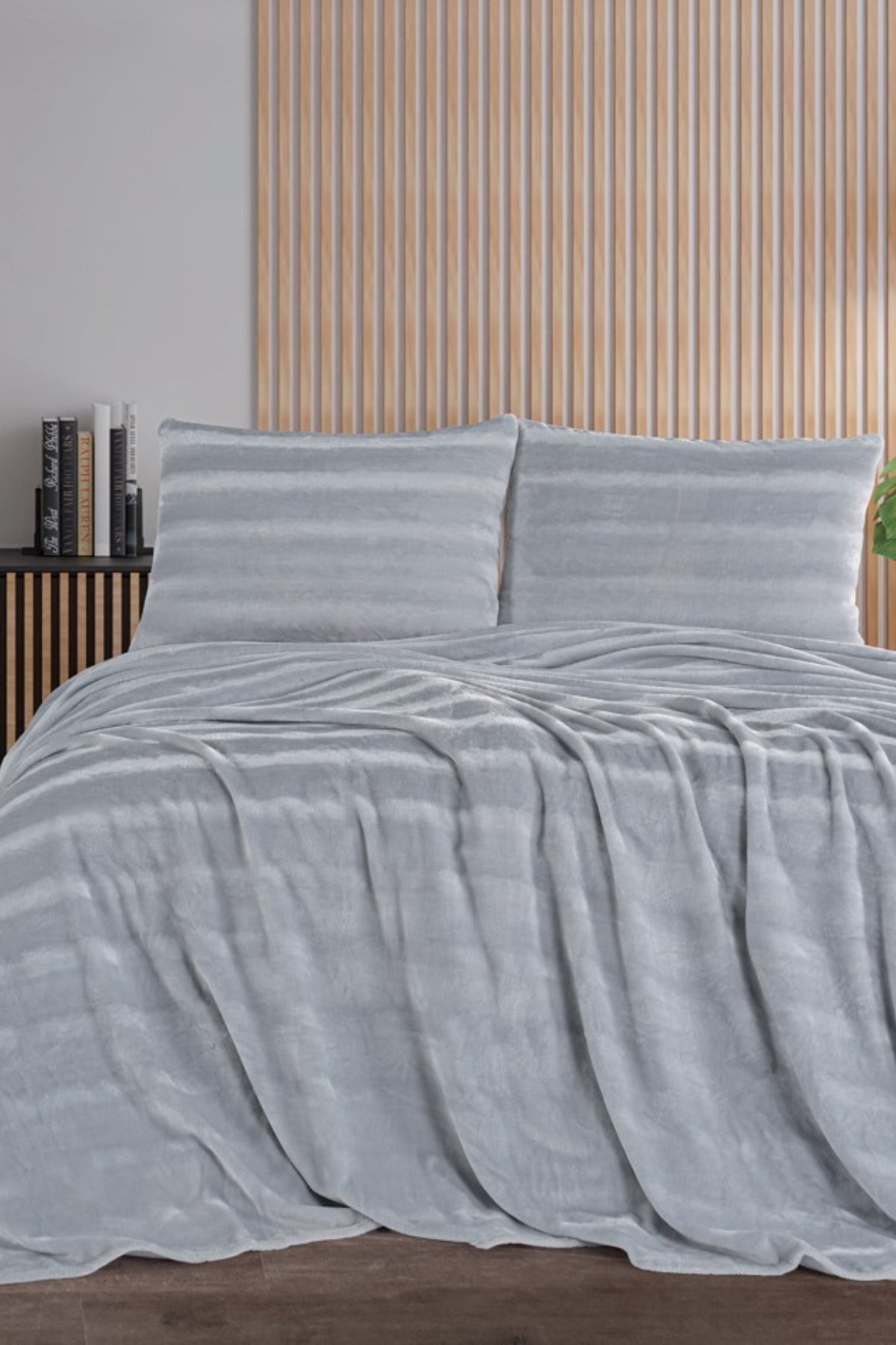 ZEBRA CASA Cozy Tek Kişilik Gri Battaniye Takımı