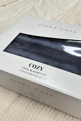 ZEBRA CASA Cozy Tek Kişilik Gri Battaniye Takımı