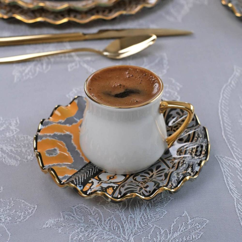 Glore Zarif Vintage Kahve Seti 2’Li -82586