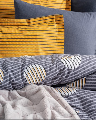 Çift Kişilik Trim Battaniyeli Nevresim Takımı Smooth Gri