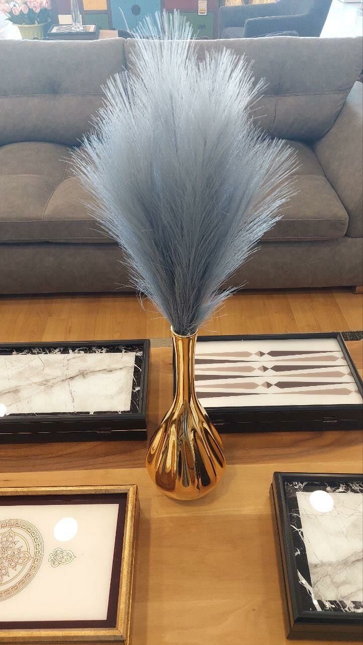 T.Concept Dekoratif Yapay Tüy Çiçek 50 cm Gri 665