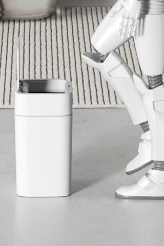 Porsima 4147 Hareket Sensörlü Sessiz Kapatma Çöp Kutusu Banyo Mutfak Çöp Kovası Kapaklı Banyo Çöp Kovası