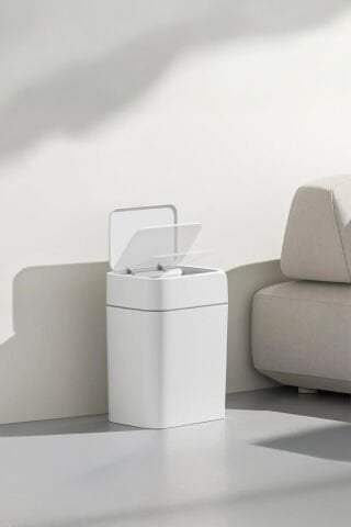Porsima 4147 Hareket Sensörlü Sessiz Kapatma Çöp Kutusu Banyo Mutfak Çöp Kovası Kapaklı Banyo Çöp Kovası