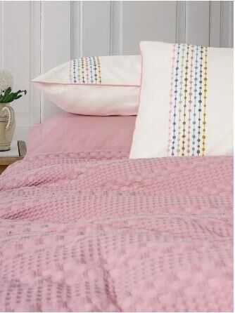 Tek Kişilik Pike Takımı Aura Pebble Pembe