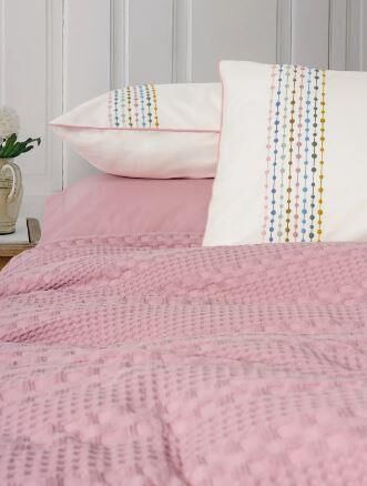 Çift Kişilik Pike Takımı Aura Pebble Pembe