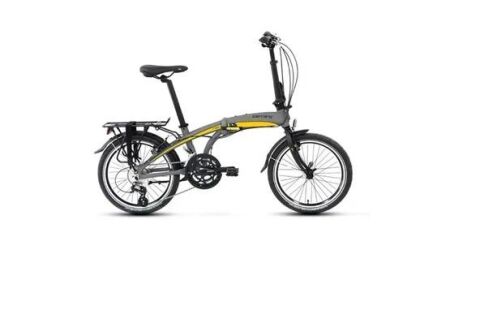 Carraro 20 Jant FLEXI 116 V Fren 32K 16 Vites Katlanır Bisiklet Mat Kül Gri Siyah Sarı