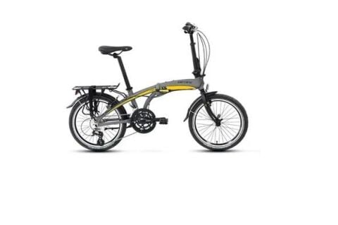 Carraro 20 Jant FLEXI 116 V Fren 32K 16 Vites Katlanır Bisiklet Mat Kül Gri Siyah Sarı