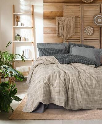 Çift Kişilik Nevresim Takımı Warm Flanel Siiras Gri